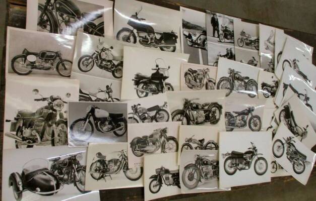 German etc motorcycle publicity photos, large qty 30s-90s mtotorcycle's with connotations. Agency and factory images