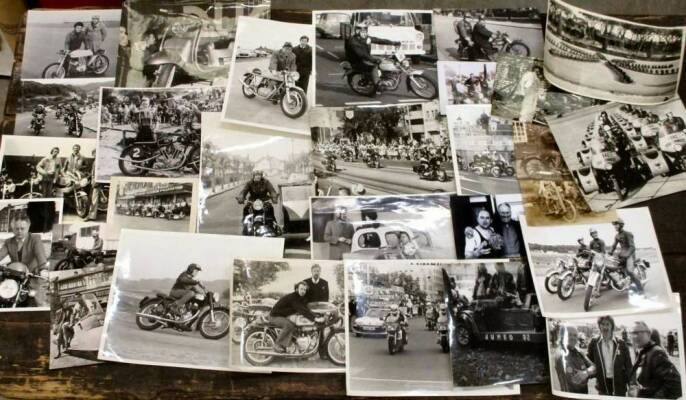 Men and Motorcycles; various publicity, magazine and book photos depicting scenes 1940s-1980s
