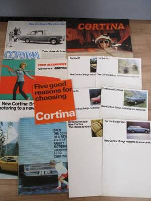 Ford Cortina car brochures, good qty, 1960s/70s