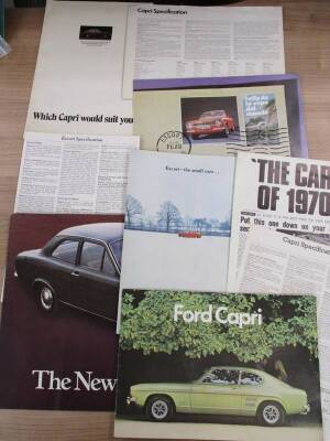 Ford Escort and Capri car brochures, 1970s, good qty