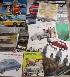 Austin and Austin Healey car brochures 1960s/70s, good qty