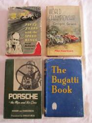 Fifty Years With The Speed Kings by McDonald, The Bugatti Book by Eaglesfield, World Championship by Grant, Porsche The Man And His Cars by Frankenberg (4)