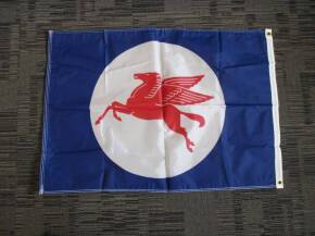 Flag bearing Mobil Pegasus emblem, 38x26ins (unused)