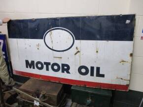 Motor oil, a large enamel sign 6x3ft