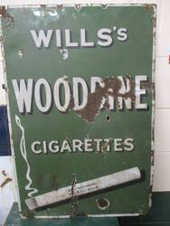 Wills's Woodbine cigarettes, an enamel sign 3x2ft