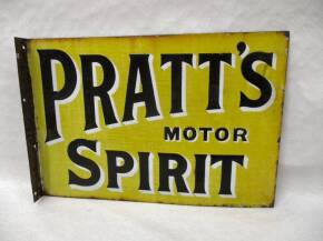 Pratts Motor Spirit, a double sided enamel sign with flange 21x14.5ins