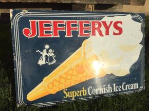 Painted Jefferys Ice Cream Sign 36x24ins