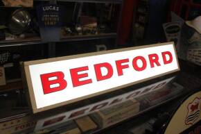 Bedford, a dealers hanging illuminated sign c1960s metal body, Perspex front, working order 48x10x5ins