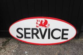 Vauxhall Service; an oval sign of fibreglass construction c1960s, 48x21ins