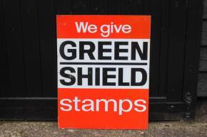 We Give Green Shield Stamps, a printed tin sign, 30x24ins