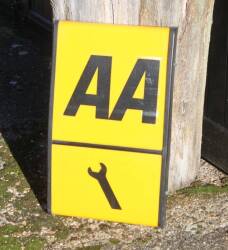 AA Service, wall mounted sign illustrated with 1 spanner, 27x16ins, cover only