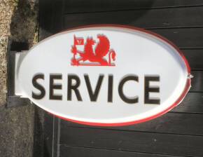 Vauxhall Service, a double sided illuminated sign of oval form, wall mounted 41x22ins