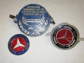 Mercedes-Benz Club enamelled car badges t/w 1965 commemorative tour car badge