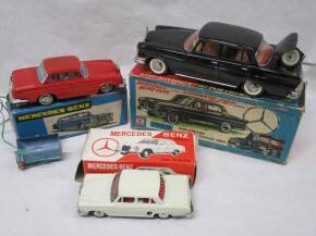 Mercedes-Benz, 3 Japanese tin plate models all boxed