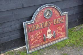 Mercedes-Benz, reproduction wooden sign (Maloney & Rhodes), 36x30ins