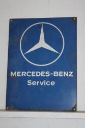 Mercedes-Benz Service, an original enamel sign with folded edges, 770 x 580mm