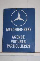 Mercedes-Benz Agence Voitures Particulieres, an original enamel sign with folded edges, 780 x 580mm