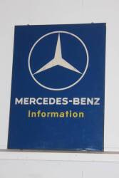 Mercedes-Benz Information, an original enamel sign with folded edges 780 x 580mm