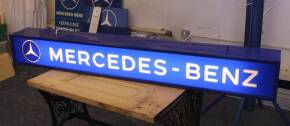 Mercedes-Benz, a double sided hanging showroom illuminated sign, 1820 x 230 x 210mm, original in working order c1970s