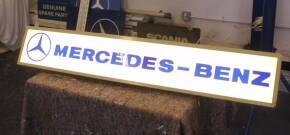 Mercedes-Benz, a hanging showroom illuminated sign, c1960s in working order, 1530 x 250 x 140mm