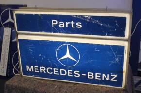 Mercedes-Benz double sided hanging illuminated sign (damage and losses) c1970s, 36 x 24ins, working order