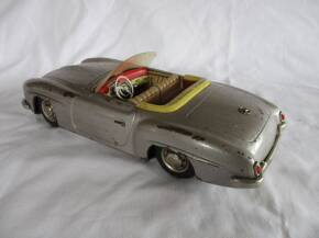 Mercedes-Benz tinplate battery operated 190SL, working steering, lithographed interior, no makers name evident, 12ins long