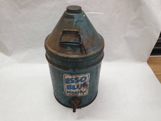 Esso Blue Paraffin 5 gallon conical top can