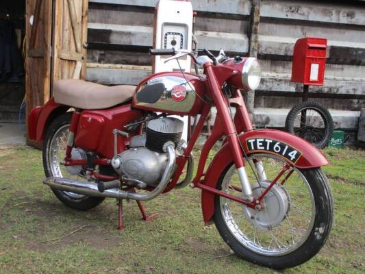 1959 325cc Panther M45 MOTORCYCLE Reg. No. TET 614 Frame No. VTT109A Engine No. 847B 166 This exceedingly rare example of Phelon & Moores 2 stroke output was purchased from its original owner who'd had it from new up until 1999. It had remained in the sam