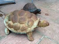 Large cast iron tortoise garden ornament