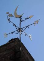 Large rustic weather vane - 'Moon and Stars'