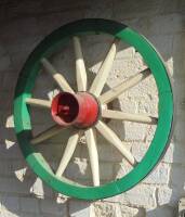 Vintage ornamental cart wheel