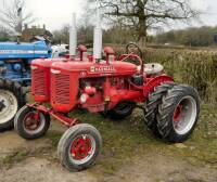 McCORMICK FARMALL A Twin Power petrol/paraffin TRACTOR Serial No. 159191 Fitted with swinging drawbar, rear pulley, twin PTO's, electric start and dual rear wheels. A most unusual configuration with parallel model A power units, twin gearboxes and is repo