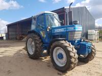 1983 FORD 7710 diesel TRACTOR Reg. No. A749 BKU Serial No. B347978. Fitted with PUH, air conditioning and front weights on 16.9R38 rear and 440/65R28 front wheels and tyres. Showing 5,904 hours with V5 available and reported to be a very original tractor.