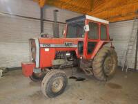 1977 MASSEY FERGUSON 1135 6cylinder diesel TRACTOR Reg. No. GJO 721S Serial No. 9B67690 Fitted with 8no. front weights, rear PAVT wheel rims, Multi-Power, rear linkage, toplink and drawbar. On are 18.4-38 rear and 11-16 front wheels and tyres, an original