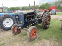 FORDSON E27N P6 6cylinder diesel TRACTOR Fitted with a Perkins P6 diesel engine, side belt pulley, electric start, wheel weights, rear linkage, drawbar and toplink. Bearing a suppliers plate for Geo. Brown Implements Ltd of Leighton Buzzard