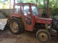 1972 MASSEY FERGUSON 148 3cylinder diesel TRACTOR Reg. No. FUT 407L Serial No. FG600525 Fitted with a cab and rear linkage. Appearing in original condition.