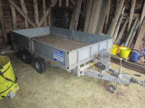 Ifor Williams LT105G twin axle dropside trailer c/w winch, lights and ramps