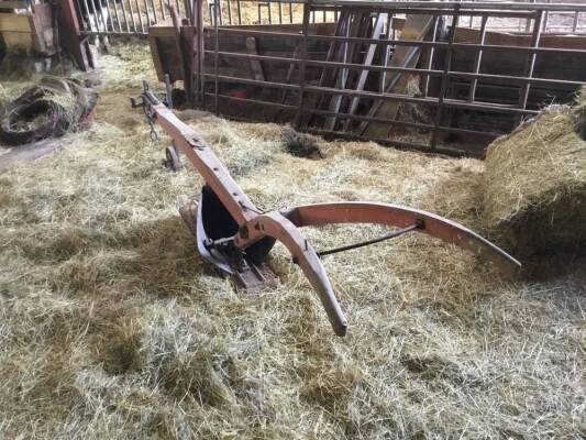 Wooden horse drawn plough