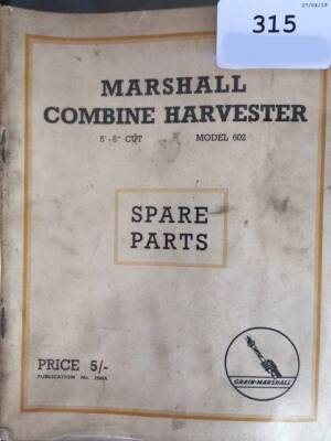 Marshall Combine Harvester spare parts manual