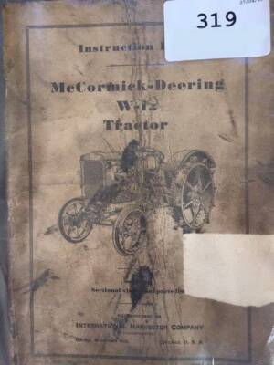 McCormick Deering W12 tractor operators manual