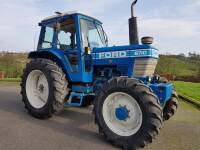 1983 FORD 6710 diesel TRACTOR. Reg. No. DGV 321Y. Serial No. 527855. Fitted with front weights, Q cab and showing 4,062 hours. Purchased from a farm sale near Bury St Edmunds in 2009, this 6710 is in very good ex-farm condition and would fit in well in an