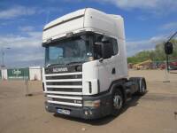 2003 Scania R164 480 Topline Tractor Unit Reg. No. MW52 PFK Chassis No. 9077276 The vendor informs us that this tractor unit has a genuine 702,000kms and is fitted with a manual gearbox fitted with a retarder unit, it is stated to be mechanically sound an