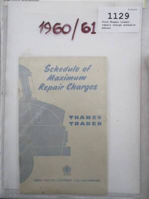 Ford Thames trader repair charge schedule manual