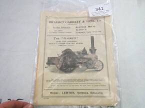 Richard Garrett & Sons Ltd single fold sales leaflets for the 'Garrett' light type one-speed single cylinder traction engines No.134A (3)