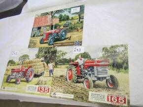 3no. Ferguson printed signs representing 35, 135 and 165 tractors