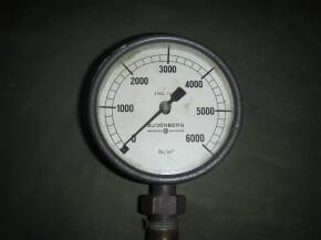 Hydraulic test gauge 0. To 6,000 psi