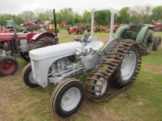 1954 Ferguson TEA-20 4cylinder petrol tractor. Serial No.402370. Fitted with half-tracks and rollbar. Key in the office