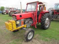 MASSEY FERGUSON 165 4cylinder diesel TRACTOR Reg. No. WKL 823J Serial No. 596298 Fitted with PAS, cab and rear pallet loader, which is believed to have been fitted from new. Stated to be very straight and original. Checks show an active registration numbe