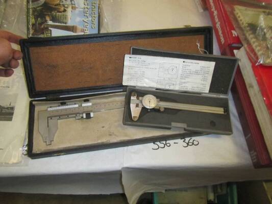 Vernier dial caliper depth gauge t/w Moore & Wright 36cm/14.5ins Vernier in box