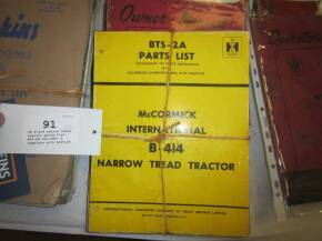 IH B-414 narrow tread tractor parts list, BTS-2A and BTS- 2 complete with service manual